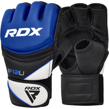 RDX F12 Large Blue Leather X Training MMA Gloves