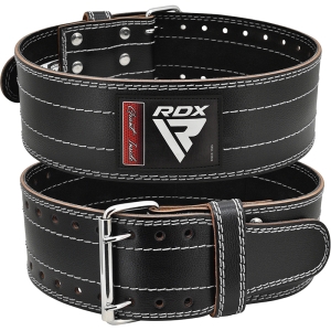 RDX D1 Powerlifting Leather Gym Belt -White-XL