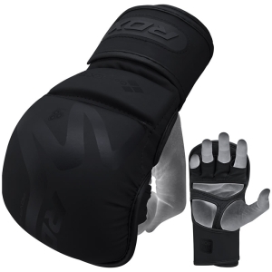 RDX T15 Small Black Leather X Noir MMA Sparring Gloves