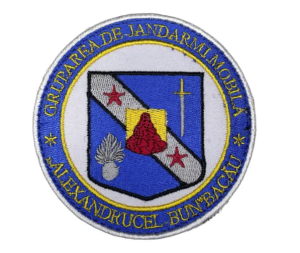 ROUND BADGE OF THE "ALEXANDRU CEL BUN" GROUP OF GENDARMS BACAU